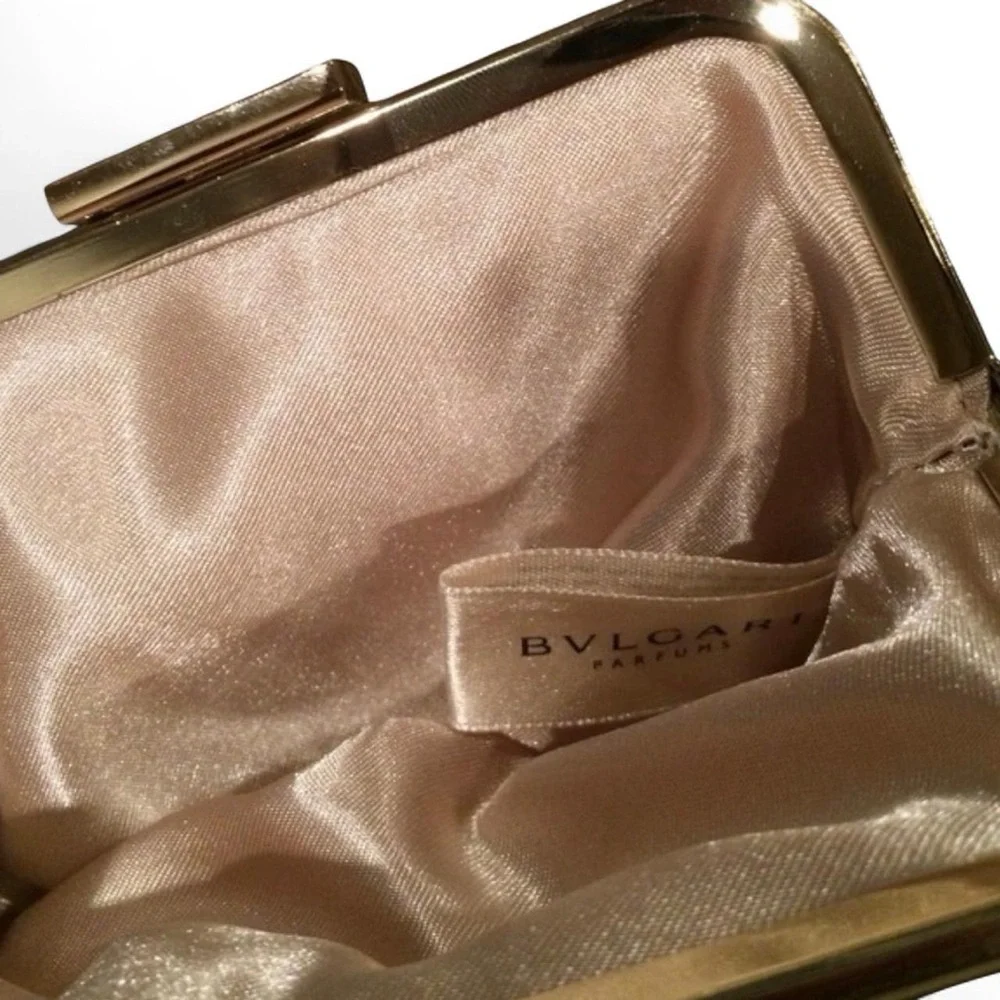 BVLGARI Parfums VTG 2000s White Silver Mini Clutch Bag [Authentic] — One Sizs